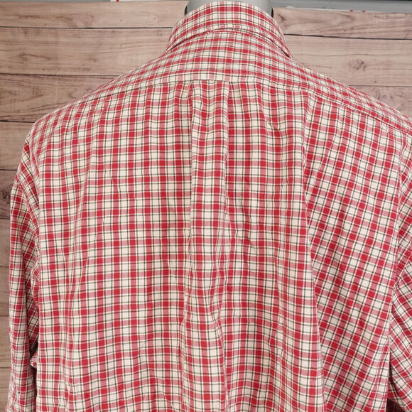 ABERCROMBIE & FITCH OUTDOORS GOODS RED PLAID BUTTON DOWN SHIRT MENS XL **READ* - Picture 7 of 9